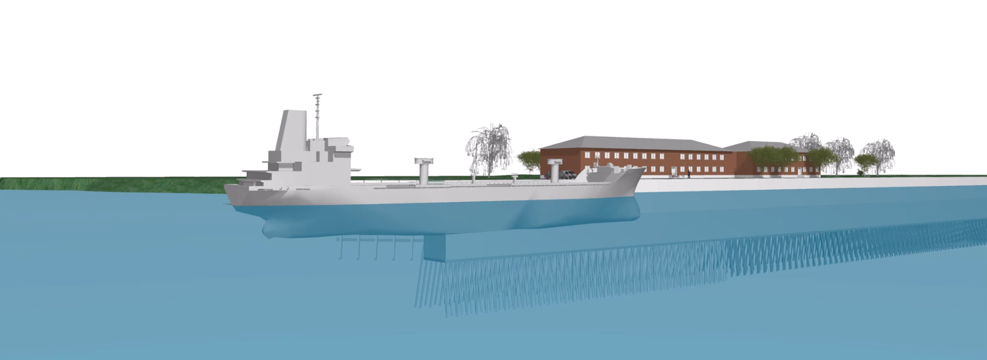 GRBV | Symposium "Stahl im Wasserbau 2023" – Visualisierung Westkaje im Marinehafen Hohe Düne in Rostock Warnemünde 